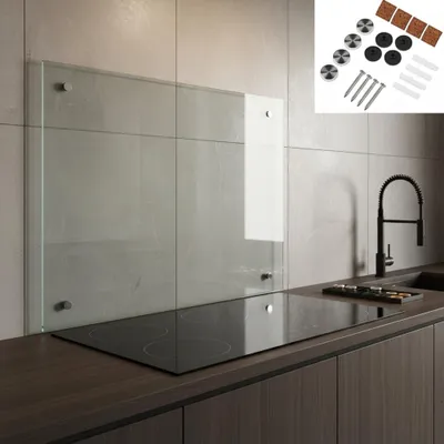 Produktbild von 100x50CM Küchenrückwand aus Glas Spritzschutz Fliesenspiegel Küchen Wandschutz