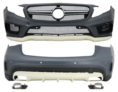 Productafbeelding van Bodykit voor Mercedes GLA X156 (2014-2016): bumperset, gril, uitlaatsierstukken, diffuser.