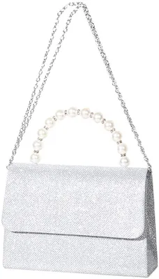 Imagen del producto de Clutch pequeña con detalles brillantes, bolso de mano para mujer, con cadena decorativa