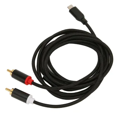 Obrázok produktu pre Kábel typu C na 2 samce RCA, kábel typu C na dvojitý kábel RCA samec, kábel typu C na RCA, stereofónny kábel typu C na RCA, kábel typu C na RCA zvuk, kábel zvukového adaptéra RCA