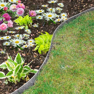 Image de LZQ Bordure de pelouse métallique 10m, 100x15cm de haut Bordure de tonte Bordure de parterre Délimitation de chemin
