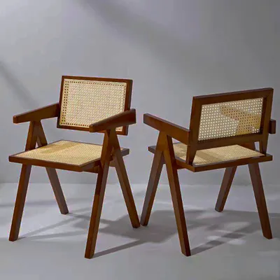 Produktbild von 360Home Massivholz Esszimmerstuhl Vintage Lounge Stuhl 2-teiliges Set Dunkelbraun