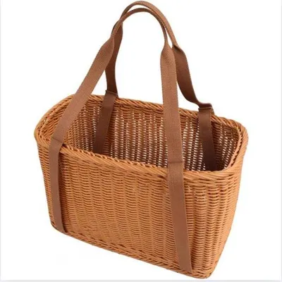 Produktbild von Geflochtene Rattan-Einkaufskorb mit Handgriff