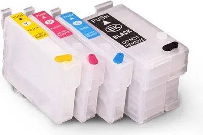 Image de Cartouches d'encre rechargeables compatibles avec les modèles Epson T2711, T2712, T2713, T2714 / T27 XL pour WF-3620, 3620, 3640, 7110, 7210, 7610, 7615, 7620, 7710, 7715, 7720