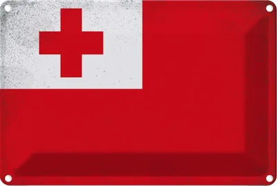 Produktbild von vianmo Blechschild 20x30 cm Tonga Vintage Flagge Fahne Wappen