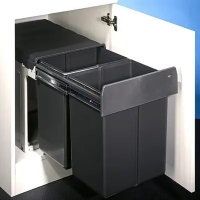 Produktbild von Hailo Double Master Maxi 40 DT. Abfallsammler, anthrazit.  - Mülleimer