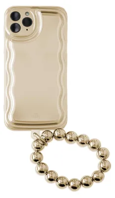 Produktbild von Wavy Hülle Gold met Goldy beads (easy cord)  - Kompatibel mit iPhone 11 Pro Max