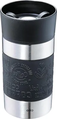 Image de Gobelet isotherme 300 ml noir To Go avec fermeture Quick Press - double paroi - anti-fuite - pour machine à café - VIAGGIO