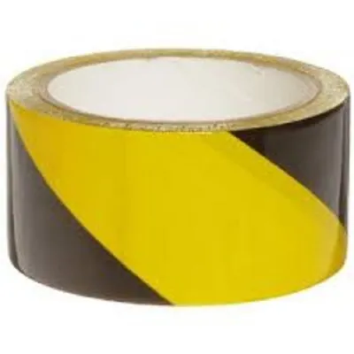 Produktbild von Warnband PP 50 mm x 66 m schwarz-gelb klebend