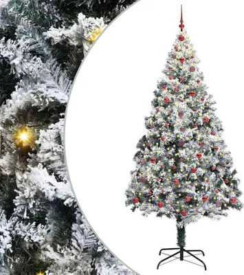 Obrázek produktu pro vidaXL Umělý vánoční stromek s 300 LED diodami se stojanem bílý 240 cm