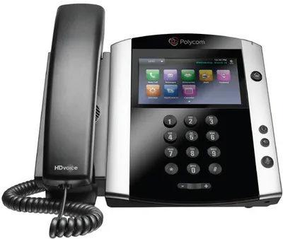 Produktbild von Polycom VVX 601 Strahlungsarmes Telefon, Farbdisplay, Rufnummernanzeige, Freisprechfunktion, Video-Telefonie, Bluetooth, Ethernet, USB-Anschluss
