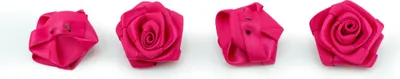 Produktbild von Satinrosen 3cm zum Basteln & Aufnähen 10 Stück Fuchsia