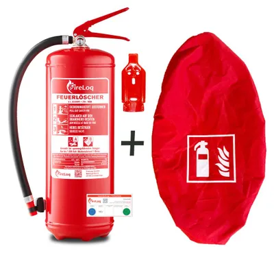 Produktbild von FireLoq® 6L Schaumlöscher 27A | 183B mit roter Schutzhaube mit Prüfnachweis