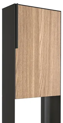 Produktbild von Standbriefkasten Faro in Anthrazit mit Holzdekor-Front