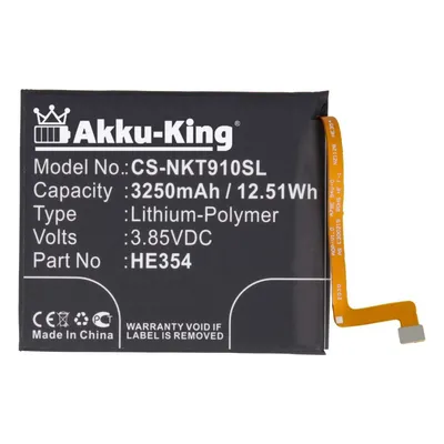 Produktbild von Akku kompatibel mit Nokia HE354 - Li-Polymer 3250mAh - für 9 PureView, TA-1082, TA-1087