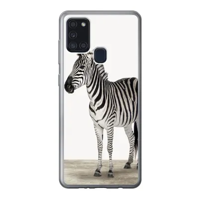 Produktbild von MuchoWow® Handyhülle Schutzhülle Hülle für Samsung Galaxy A21s Zebra - Mädchen - Tiere - Kinder - Jungen Silikon Softcase Handy Hülle - Hartschale
