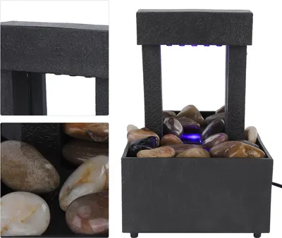 Obrázek produktu pro Osvětlená stolní fontána, stolní fontána, stolní fontána, fontánové ozdoby, LED stolní fontána, domácí ozdoba, stolní dekorace