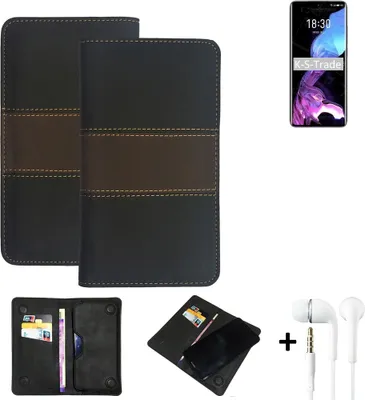 Produktbild von K-S-Trade Handyhülle + Kopfhörer kompatibel mit Meizu 18 Schutzhülle Walletcase Bookstyle Tasche Schutz Case Hülle Wallet Cover Kunstleder
