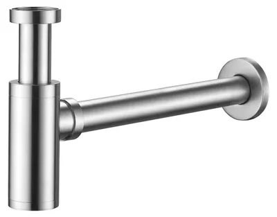 Waschbecken-Siphon, Edelstahl, 1 1/4 Zoll, mit Reinigungsöffnung