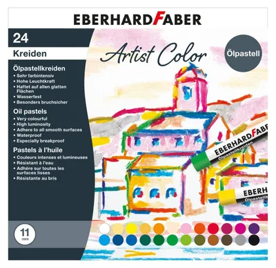 Produktbild von Eberhard Faber Artist Color Oil Pastel, 24 Stück(e), Mehrfarbig, Rund, 1,1 cm, Box