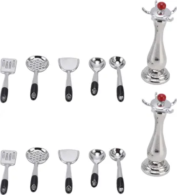 Zdjęcie produktu dla Domek dla lalek Akcesoria kuchenne 1:12 Miniaturowa scena Mini Wykwintne przybory kuchenne Zabawka Model dla dzieci powyżej 3 lat