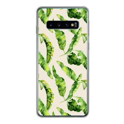 Produktbild von MuchoWow® Handyhülle Schutzhülle Hülle für Samsung Galaxy S10 Blatt - Tropisch - Muster Silikon Softcase Handy Hülle - Handytasche