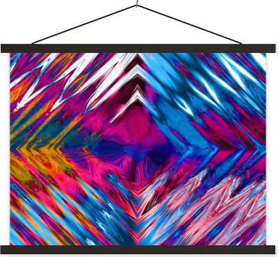Produktbild von MuchoWow® Textilposter Kunst - Diamanten - Psychedelisch 60x45 cm mit schwarzem Rahmen - Poster Schlafzimmer