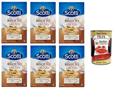Produktbild von Riso Scotti Risotti Selection Risotto Lavorato a Grezzo Risotti Selection Reis Roh verarbeitetes Risotto 6x1 kg+ Italian Gourmet polpa 400g