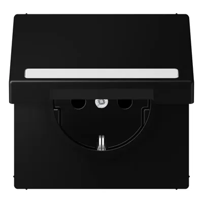 Produktbild von Jung SCHUKO Steckdose, 16 A 250 V , mit Schriftfeld, integrierter erhöhter Berührungsschutz, Klappdeckel, Thermoplast lackiert, Serie LS, graphitschwarz m LS1520BFNAKLSWM