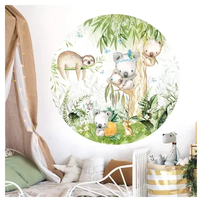 Image de Autocollants décoratifs sur le thème des animaux, pour chambre d'enfant, 60 cm