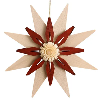Produktbild von Christbaumschmuck Weihnachtsstern Kieferblätter doppelt Rot Ø 11cm NEU
