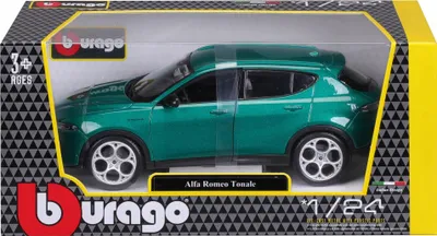 A toy car in its packaging.
