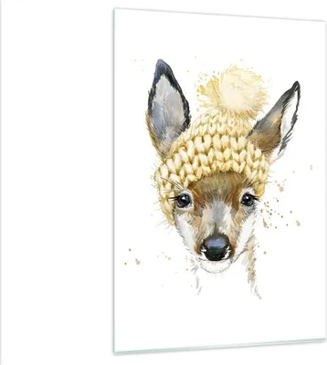 Produktbild von Bilder auf glas - Einteilig - Tier Hut Hirsch modern - 80x120cm - Glasbilder - Wandbilder - Bilder - zum Aufhängen bereit - Wanddekoration aus Glas - Glas Bilder - Wandbild auf Glas - GPA80x120-2861