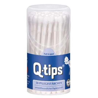 Image de Q-Tips bâtonnets de soin avec languette en papier 50 pcs