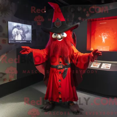 Zdjęcie produktu dla Red REDBROKOLY Witch-maskotdraktfigur kledd med en kamizelka i mansjettknapper