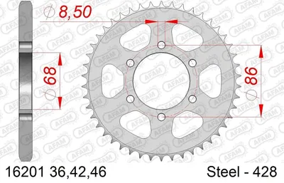 Produktbild von AFAM Kettenrad 16201-46 Hinten für KAWASAKI MOTORCYCLES ELIMINATOR Stahl