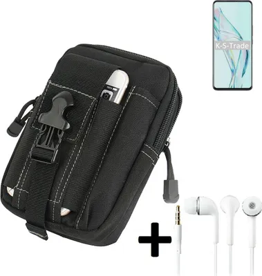 Produktbild von K-S-Trade Gürteltache + Kopfhörer kompatibel mit ZTE Axon 30 5G Gürtel Tasche Holster Schutz Hülle Handy Hülle  schwarz inkl. Extrafächer