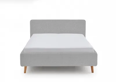Produktbild von Doppelbett Dalila 160x200cm Teddy Stoff - grau