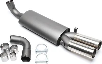 Produktbild von Sportauspuff 2x76mm rund gebördelt mit ABE für Audi 80 90 coupe Typ 89