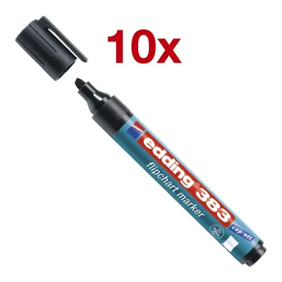 Immagine prodotto di 10x Edding 4-383001 Pennarello per lavagna a fogli mobili ricaricabile 1 - 5 mm nero