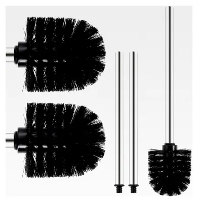 Produktbild von 2 Stück WC-Bürste Toilettenbürste Ersatzbürsten aus Edelstahl, 7,5 x 35 x 7,5 cm, Schwarz