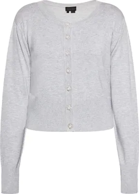 Produktbild von NAEMI damen strickjacke - grau melange, XL