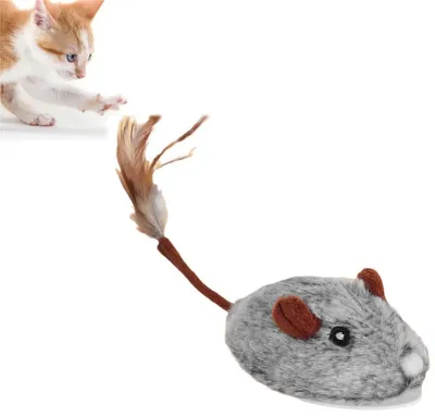 Produktbild von Elektrische Katzenspielzeug Maus Automatisch Beweglich Plüsch mit Quietschgeräusch und Bewegungssensor