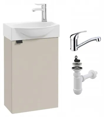 Zdjęcie produktu dla Szafka Łazienkowa Kaszmir z Umywalką 40 x 22 Wisząca Bateria Obrotowa Chrom