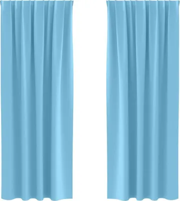 Produktbild von vidaXL Verdunkelungs-Vorhänge mit Ringen 2 pcs Himmelblau 245 x 140 cm