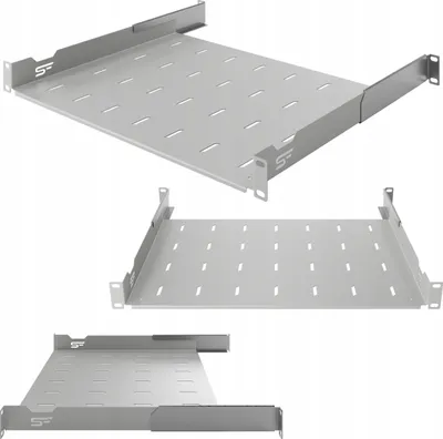 Produktbild von Półka Rack 19" 1U 350-510 mm Półka Do Szafy Rack Regulowana Szara Stalflex