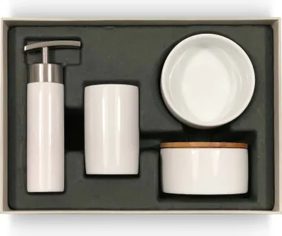 Produktbild von grace grand spa Bad-Accessoires-Set aus Porzellan Weiß One Size