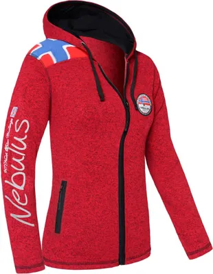 Produktbild von Nebulus Fleecejacke NORSKA Damen, warme Fleece Jacke, mit langem Full-Zip Reißverschluss, P4652 - Damen, rot meliert, M/38