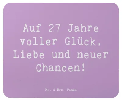 Produktbild von Mr. & Mrs. Panda Mouse Pad Spruch 27. Geburtstag - Lavendeltraum - Geschenk, Feiern, Inspiration, liebevolle Geschenke, Mousepad, mousematte, Happy Birthday, pc mauspad