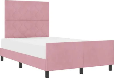 Obrázok produktu pre Posteľ s pružinovým rámom Ružová 120 x 200 cm Zamat